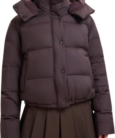 Women’s 800 Fill Power 95% Down Hooded Puffer Jacket, Lightweight  Water-Repellent Windproof Winter Coat for Outdoor