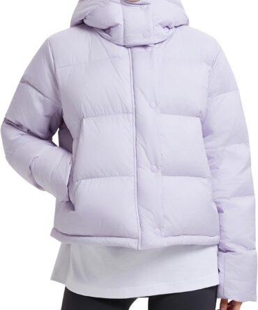 Women’s 800 Fill Power 95% Down Hooded Puffer Jacket, Lightweight  Water-Repellent Windproof Winter Coat for Outdoor