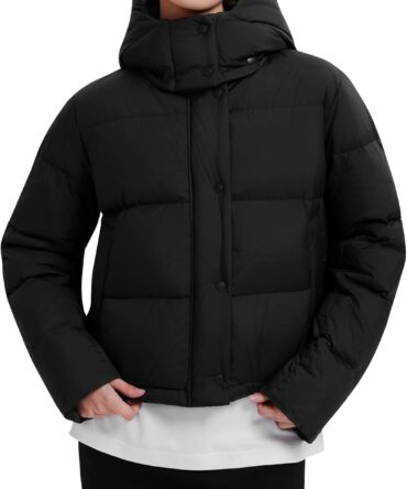 Women’s 800 Fill Power 95% Down Hooded Puffer Jacket, Lightweight  Water-Repellent Windproof Winter Coat for Outdoor