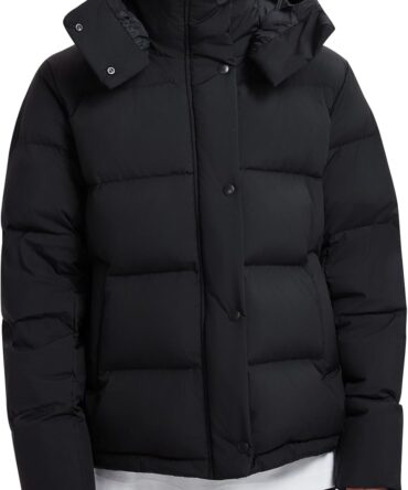 Women’s 800 Fill Power 95% Down Hooded Puffer Jacket, Lightweight  Water-Repellent Windproof Winter Coat for Outdoor