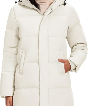 Women's Down Jacket with Hood Parka Winter Coats Puffer Warm Jackets Waterproof Long Fashion Outwear