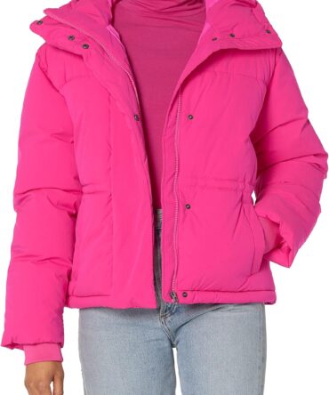 Women's Short Waisted Puffer Jacket (Available in Plus Size)