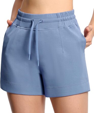 Women's Drawstring Sweat Shorts High Waisted Summer Workout Lounge Shorts with Pockets